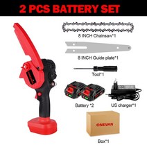 고지톱 실 줄 쥐꼬리 onevan 8 인치 3000w 미니 가지 치기 톱 oiler 리튬 배터리와 전기 전기 톱 목공 정원 트리밍 톱 전동 공구, 2 배터리 미국 플러그