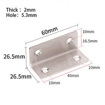 앵글브라켓 4Pcs 스테인레스 스틸 코너 브래킷 90도 L 타입 고정 액세서리 라미네이트, 03 27x27x100x2mm