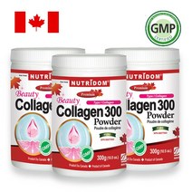 (3팩 특가세트) 캐나다 뉴트리돔 뷰티콜라겐 분말 파우더 300g 소콜라겐 N204
