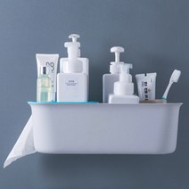 키밍 원터치 방수 휴지걸이 수납함 케이스 거치대 H2582, 블루