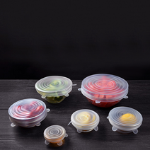 기발한아이디어상품 만능실리콘덮개 반투명 깔끔위생 주방필수품 요술 반찬 뚜껑 6p 세트