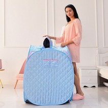 휴대용 접는 스팀 사우나 오두막 발전기 스파 룸 텐트 상자 1 2 명 체중 감량 전신을위한 기선없이, 파란색 두 사람