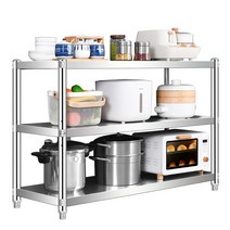업소용 작업대 주방 선반 작업다이 테이블 스테인레스 조리대 보조대 싱크선반 450 500 600 700 800 900 1000 1200 1500 1800 스테인레스 선반 3층 전자레인지 냄비랙, O.두꺼운 길이 110 너비 35 높이 90 세 레이어
