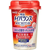 메이지 mei balance michitas cup 백도 맛 4.2 fl oz (125 ml) 영양 조절 식품, 백도향, 125ml×12개, 1개, 125ml