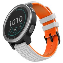 MYSNBKN Compatible with Garmin Vivoactive 4 Band 22mm Soft Silicone Watch for Active/ Galaxy 46 mm/G, White Orange