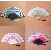 휴대용 접이식 부채(91751)-전통 대나무 손부채 동양화 선물용 살부채 기념품 사은품 판촉용, 1개