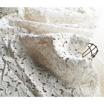 플라워가든 면100% 랏셀레이스원단 노랑베이지 60인치, 노랑베이지/60인치-[225]