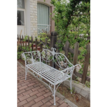 야외벤치 공원 철제 정원 테라스 벤치 소파 의자, 흰색 의자 (쿠션 없음)_단일