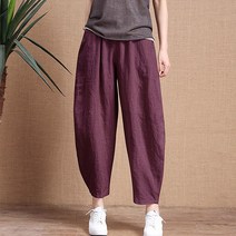 Giiklili 여성 리넨 패션 여름쿨 바지 트레이닝 배기바지