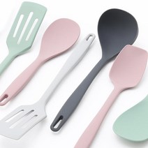 국산 프리미엄 실리콘 국자 스패츌라 뒤집개 밥주걱, 주걱(그레이)