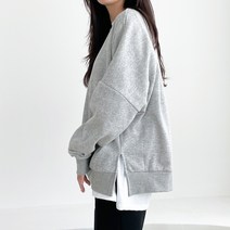 루즈핏 트임 기모 여성 맨투맨 티셔츠 4color