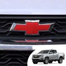 콜로라도 프론트 쉐보레 보타이 엠블렘 마스크 컬러 포인트 로고 카본 유광 무광 데칼 스티커, 유광블랙