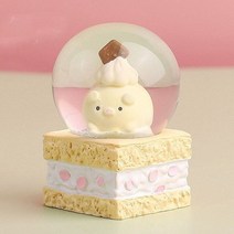 크리스마스 워터볼 카와이 빛나는 스노우 글로브 미니 귀여운 크리스탈 볼 구 유리 공 사무실 책상 장식품, 08 4.5x4.5x6.5cm D