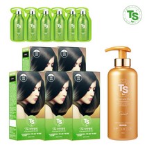 TS 더착한염색 튜브타입 120g*5개+케라틴플러스트리트먼트 500ml*1개+뉴프리미엄샴푸 6g*5개, 3호 자연흑색