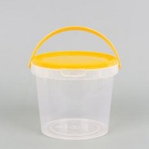 원형 쿠키통 800ml 10개/ 답례품 바스켓 간식통 슬라임통 플라스틱 손잡이 구디백 사탕보관용기