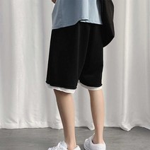 남자 홈웨어 팬츠 캐주얼 루즈핏 5부 면반바지 코디:No4052ea