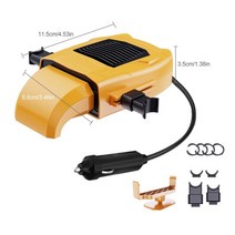 차량용온풍기 12V 자동차 전기 히터 데 미스터 성에 제거 장치 150W 공간 휴대용 난방 팬 360 도 회전 액, 03 Yellow Dual Use