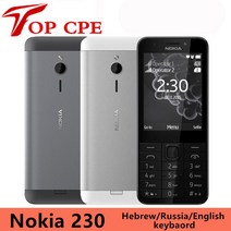노키아 230 (90% 신규) 언락폰 GSM 2.8 "듀얼 심 2MP 360P 단일 코어 가성비 중고 휴대 전화, 03 Black full set, 01 Russian keyboard