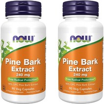 2개 나우푸드 소나무 껍질 추출물 240 mg 베지 캡슐 90 정 6개월분 Pine Bark Extract