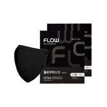 플로우 황사방역마스크 KF94 대형, 10개, 젠틀 블랙, 5매입