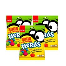 너드 사워 빅 츄이 캔디 6oz Nerds Sour Big Chewy Caramelo, 3팩