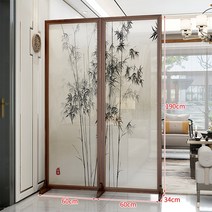 병풍 파티션 거실 접이식 칸막이 가벽 공간분리 이동식 원목 사무실 인테리어, R 조젯 반투명 대나무 신고 금고 190 60 선풍기