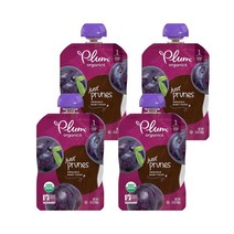Plum Organics 베이비 Just 과일 건자두 3.5 온스 4개