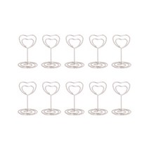 씨앤초이스 스탠드 메모홀더 10세트 네임텍 명함꽂이 쇼클립 문구사무 데스크용 사진 엽서 POP, 10개입_소형_하트실버