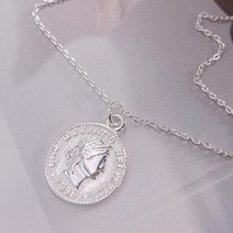 불가리목걸이 18K 펜던트 공장 가격 실버 패션 미니멀리즘 섬세한 라운드 동전 여성을 위한 고급