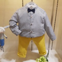 아가방 60% % 봄 베이비페어! 정장도 큐티하게 입는거야 헨리넥 보타이 정장상하세트 스트라이프 셔츠 너무 이뻐! 옐로우 핀턱바지 특별해! 우리아들 정말 멋져멋져!