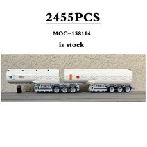 MOC-158114 기차 탱커 트레일러 체중계 1:21 2455 조립 재미있는 빌딩 블록 교육 신제품, 01 building block