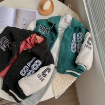 랑) 키즈 공용 1886배색 후이스점퍼 여아 남아 겨울점퍼 후리스점퍼