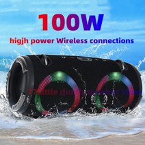 100W 고출력 무선 TWS 서브 우퍼 방수 블루투스 스피커 RGB, 작은 크기2