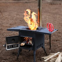 화목난로만들기 캠핑용 화목난로 휴대용 야외 전원주택 장작 불멍 화로 우드스토브 캠핑 난로, 화목난로 소형