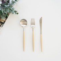 큐티폴고아 아이보리 디너 3종세트(실버) 스푼 포크 나이프
