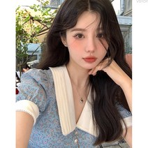 VSYOY 프렌치 브이넥 빈티지 원피스