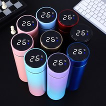 스마트 살균 LED 보온병 마호병 등산 산악 온도 표시 오래가는 스텐 뚜껑 열 진공 500ml 보온병 병 열 컵 led 온도 디스플레이 진공 플라스크 스테인레스 스틸 지능형, j