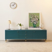 [20조한정 추가즉시할인] 에보니아 코란 높은 거실장 1800 / TV거실장 TV다이 거실수납장, 파스텔청록