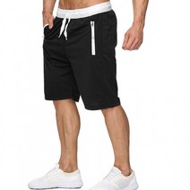 반바지 트레이닝바지 홈웨어 몰렌코 허리밴딩 배색 지퍼 포켓 팬츠 500146