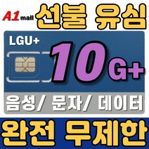 에이원몰 LG U  무제한 선불유심 칩 선불폰 유심카드 10 G , 30일 (30일 단위 충전 가능)