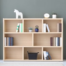 가로형 1600 3단 낮은책장 와이드 책꽂이 수납장, 워시