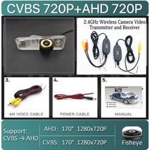 후방 카메라 트럭 화물 버스 170 ° AHD 1080P 황금 렌즈 자동차 백미러 현대 산타페 (DM) 2013 역방향 차, 05 AHD 720P addwireless
