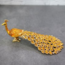 아리공방 황금 공작새 보석함 소사이즈 공작새장식 화려한소품 어머니선물, 골드