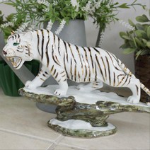 풍수인테리어 개업선물 도자기 백호랑이 데코 진열대 인테리어아이템 책장소품 결혼선물 사무실 거실꾸미기, 황호