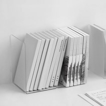 아크릴 북엔드 데스크테리어 투명 북앤드 책지지대, 투명 블랙