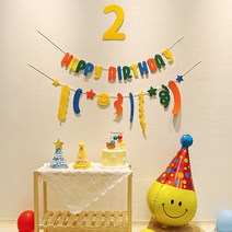 미미파티 돌 백일 기념일 숫자펠트 생일가랜드, 9, 옐로우