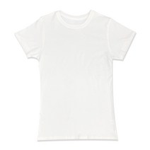 여성 코튼100 라운드넥 무지 슬림 반팔 티셔츠