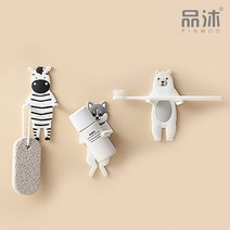 핀무 애니멀 접착식 벽걸이 후크 현관 마스크 고리 모자걸이, 핀무 애니멀 접착식 벽걸이 후크 얼룩말