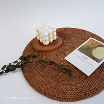 프리미엄 아따 라탄 테이블매트 식탁매트 빈티지 감성 인테리어용품 3종, 원형(30x30)
