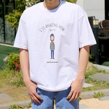 문컬렉션 5부반팔티 오버핏반팔티 어메이징털보 빅사이즈 반팔 티셔츠 여름 데일리 오버핏 캐주얼 루즈핏 레터링티 프린팅티셔츠 남성반팔티 여성반팔티 커플룩 남녀공용 남성용